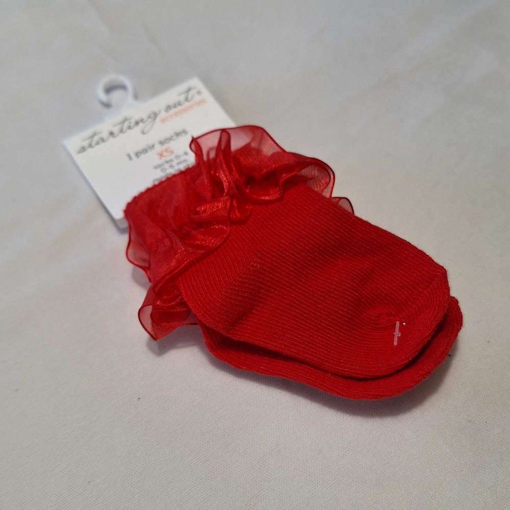 Starting Out Red Ruffle Baby Socks - Picture 3 of 3